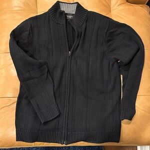 Haggar Men's Black Zip-Up Sweater